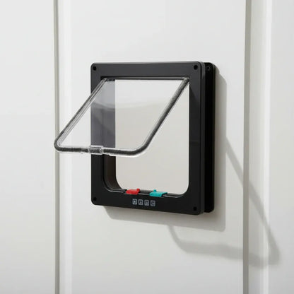 Pet Door with Four-Way Locking System for Dogs and Cats