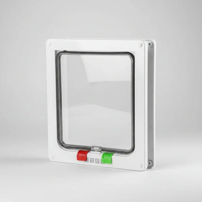 Pet Door with Four-Way Locking System for Dogs and Cats
