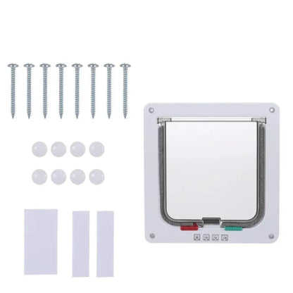 Pet Door with Four-Way Locking System for Dogs and Cats