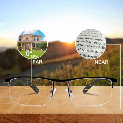 Photochromic Progressive Reading Glasses with Blue Light Blocking Lenses