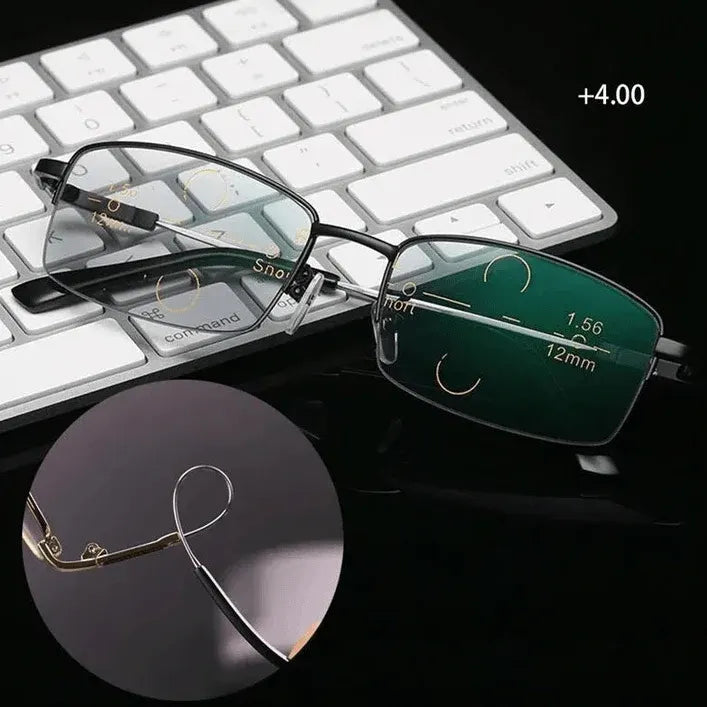 Photochromic Progressive Reading Glasses with Blue Light Blocking Lenses