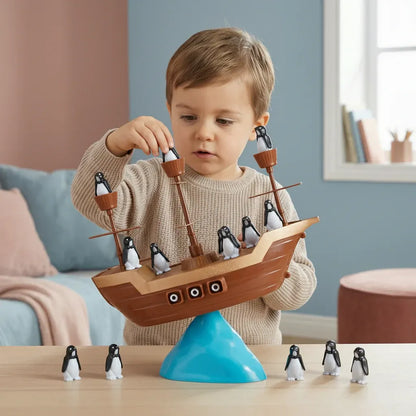 Pirate Ship Penguin Stacking Balance Board Game for Kids