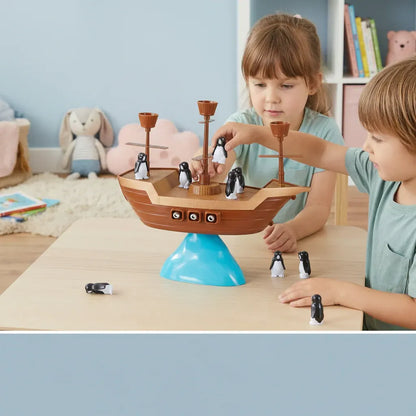 Pirate Ship Penguin Stacking Balance Board Game for Kids