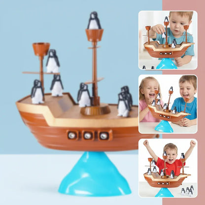 Pirate Ship Penguin Stacking Balance Board Game for Kids