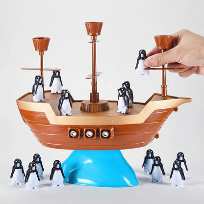 Pirate Ship Penguin Stacking Balance Board Game for Kids