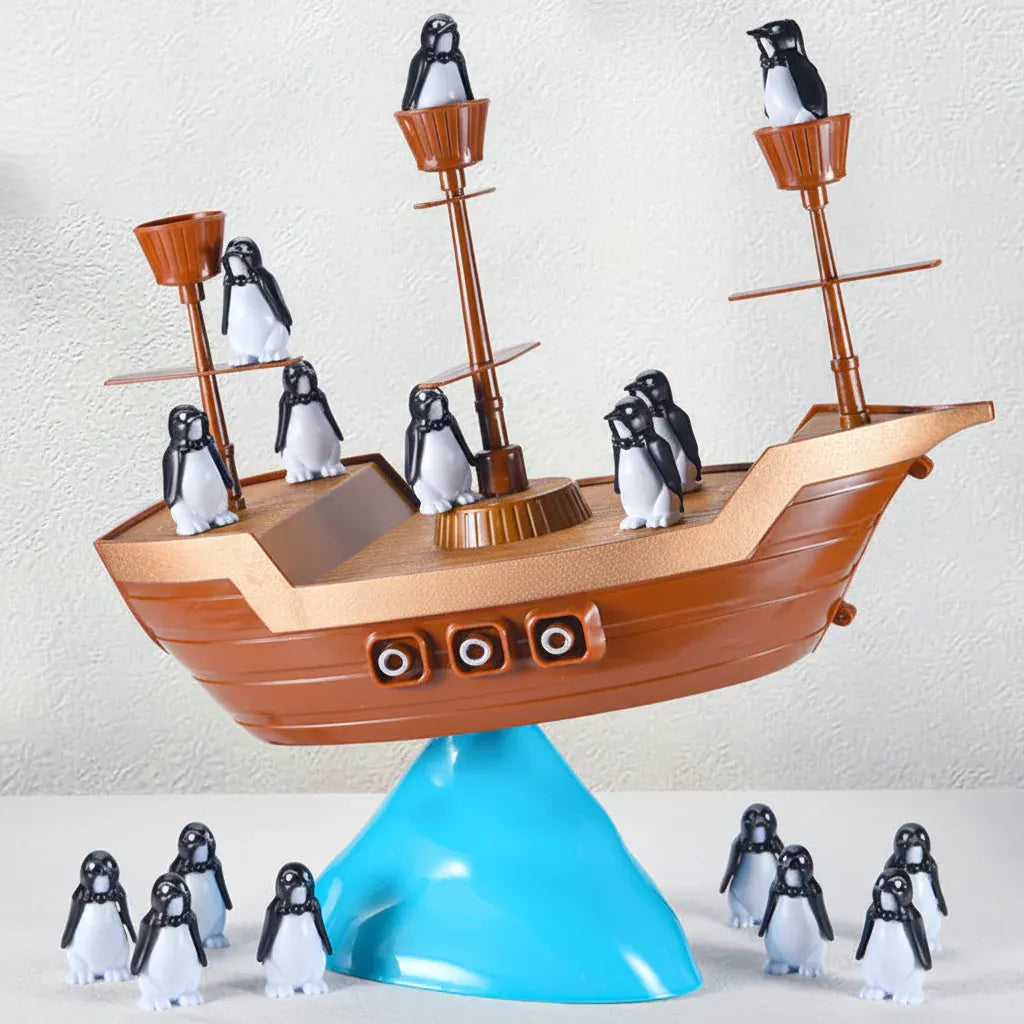 Pirate Ship Penguin Stacking Balance Board Game for Kids