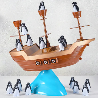 Pirate Ship Penguin Stacking Balance Board Game for Kids