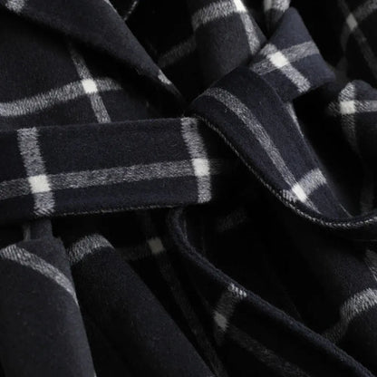 Plaid Long Winter Coat for Women – Warm Outerwear