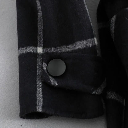 Plaid Long Winter Coat for Women – Warm Outerwear