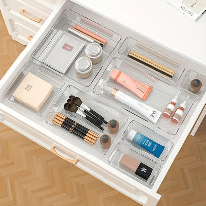 Plastic Drawer Storage Tray Set for Kitchen, Office & Bathroom Organization