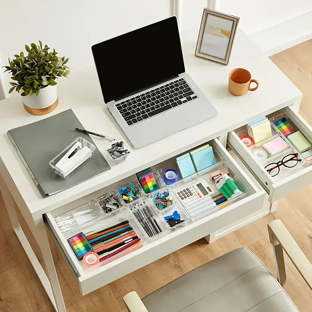Plastic Drawer Storage Tray Set for Kitchen, Office & Bathroom Organization