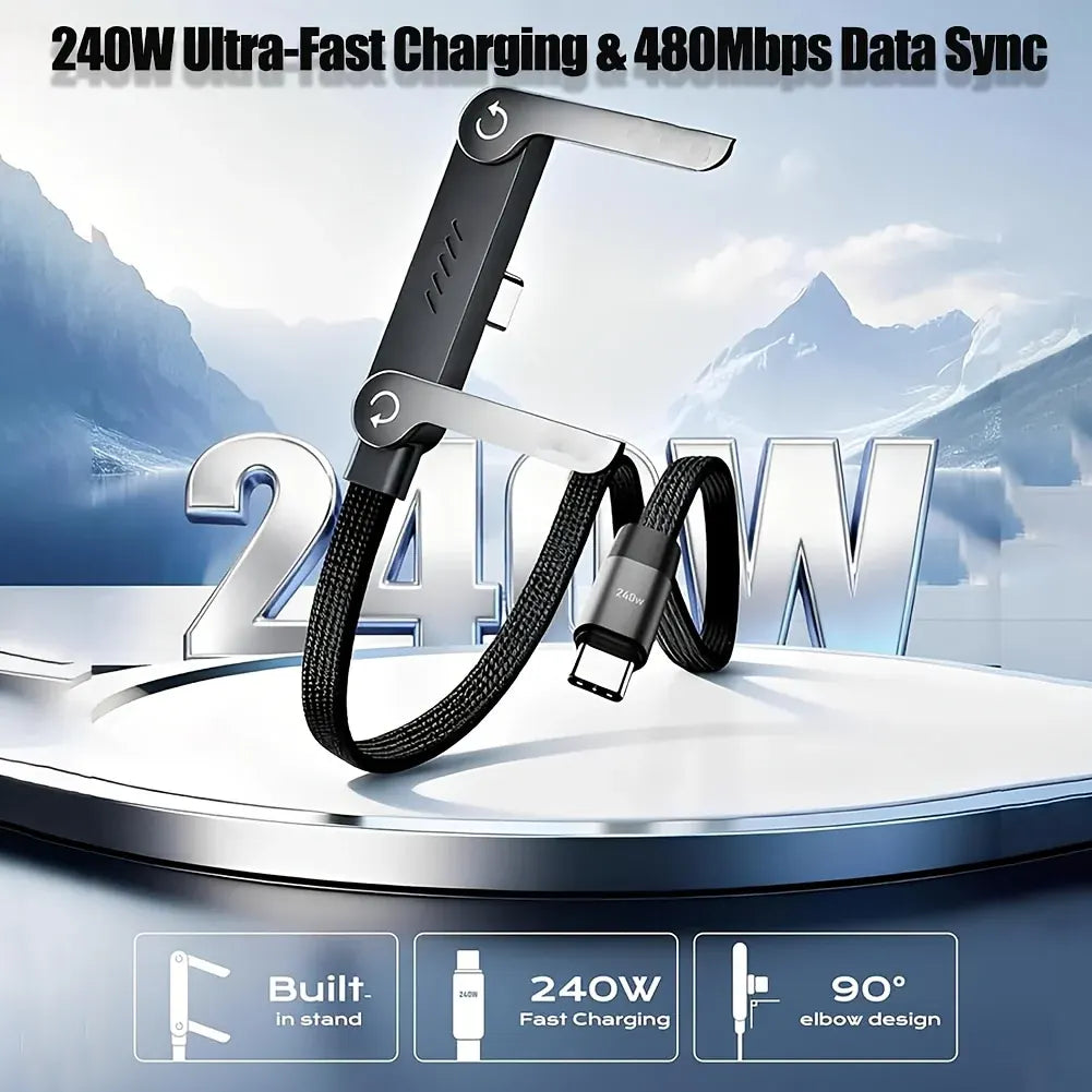 Plastic Phone Holder Stand with 240W Fast Charge Cable