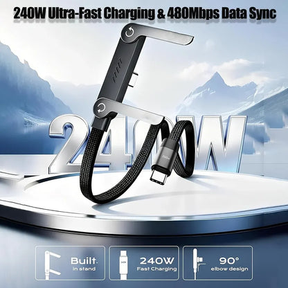 Plastic Phone Holder Stand with 240W Fast Charge Cable