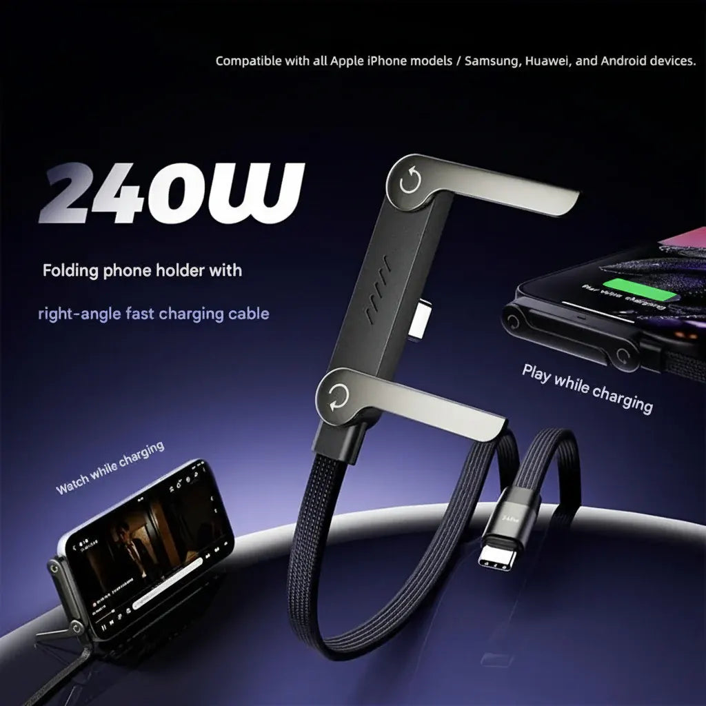 Plastic Phone Holder Stand with 240W Fast Charge Cable
