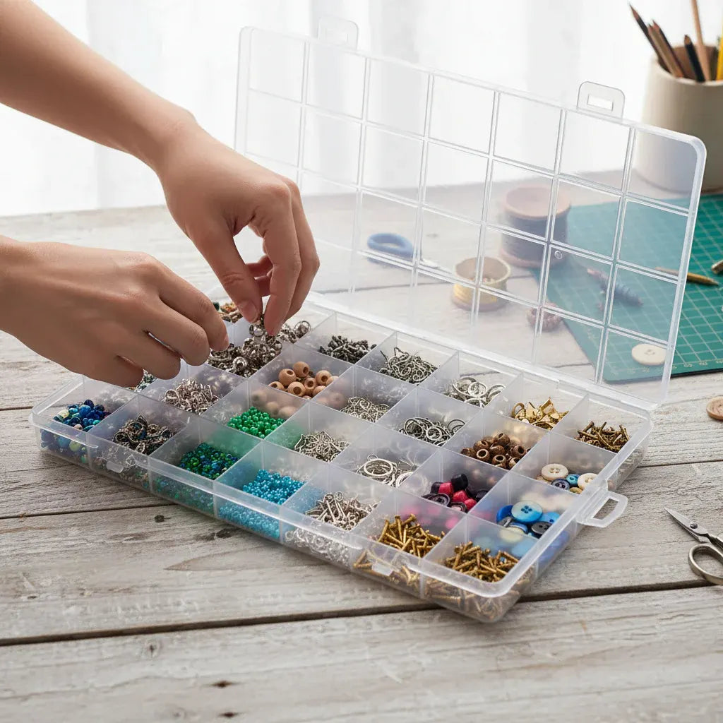 Plastic Storage Organizer Box with Compartments – Mother's Day Gift