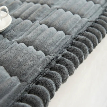 Pleated Edge Plush Sofa Slipcover for Cushioned Comfort & Protection