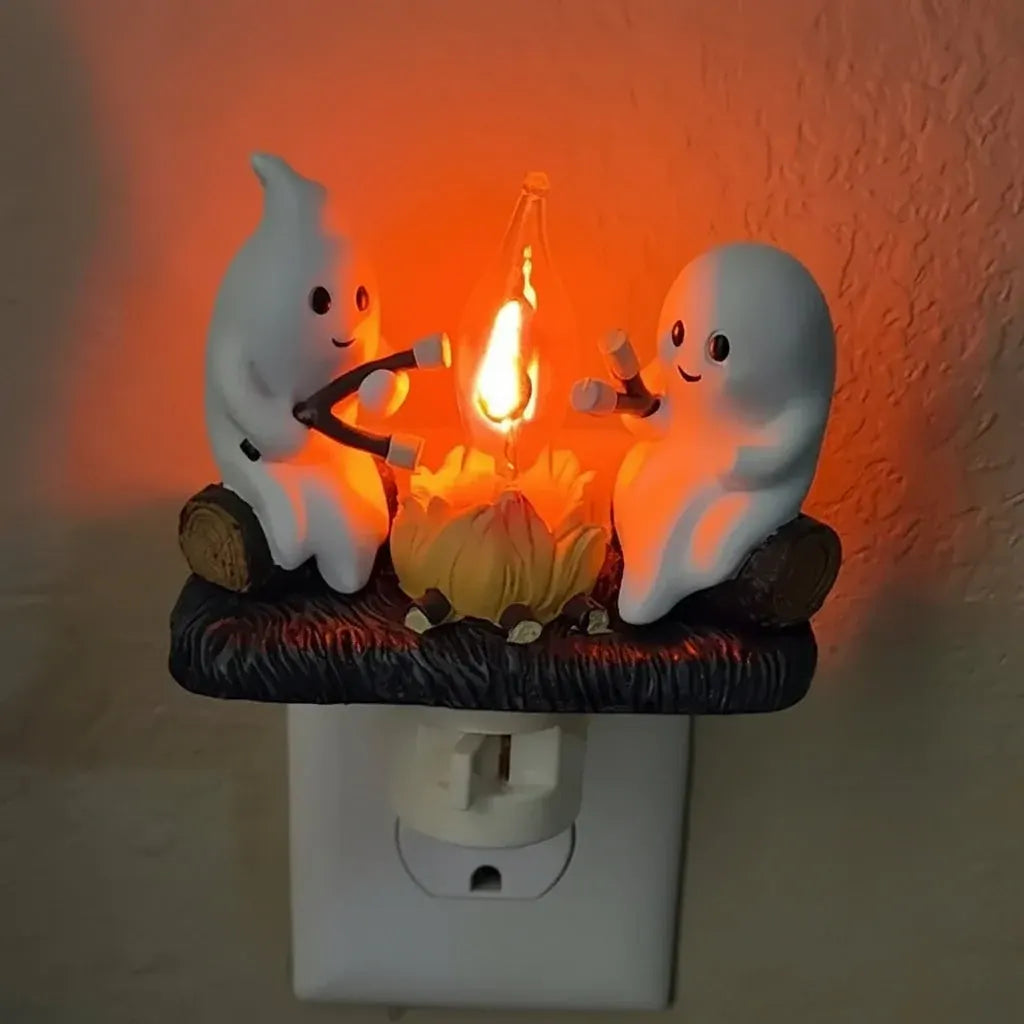 Plug-In LED Ghost Night Light Halloween Room Decoration