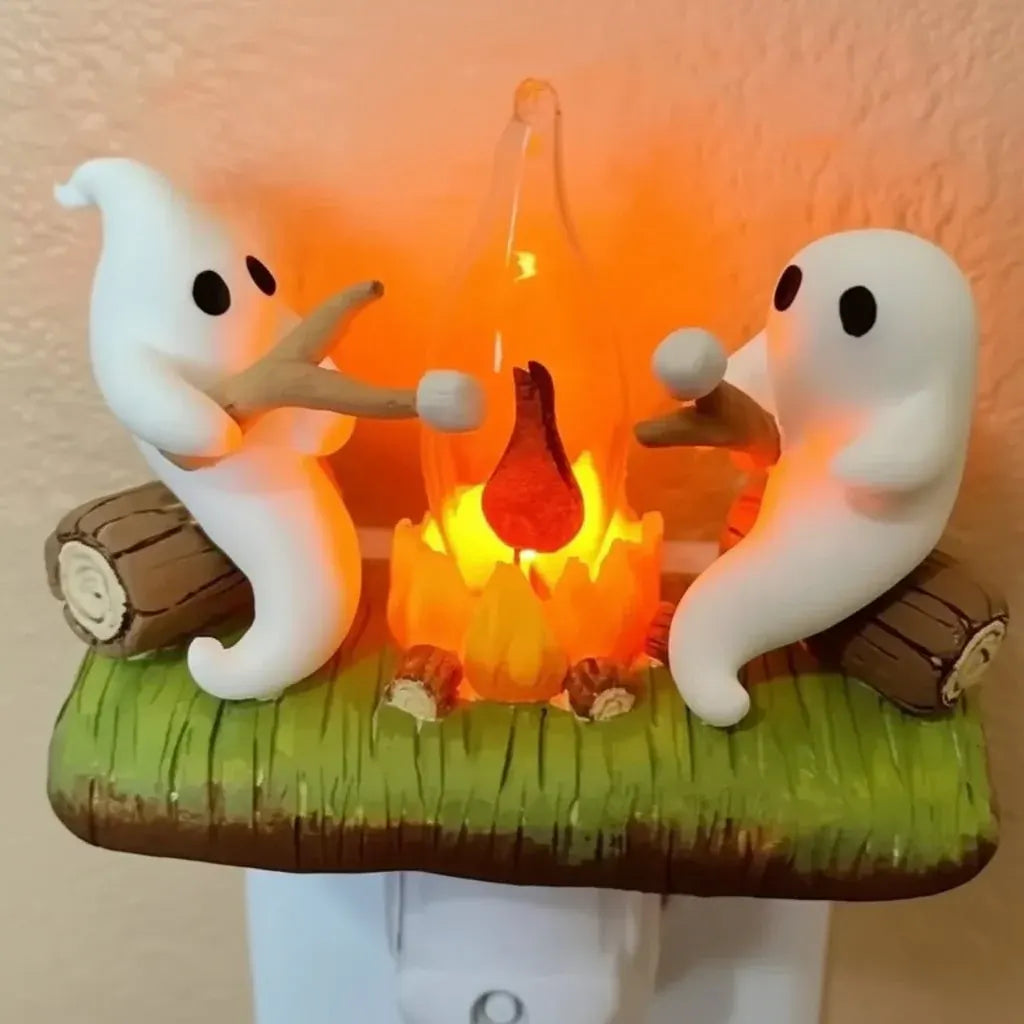 Plug-In LED Ghost Night Light Halloween Room Decoration