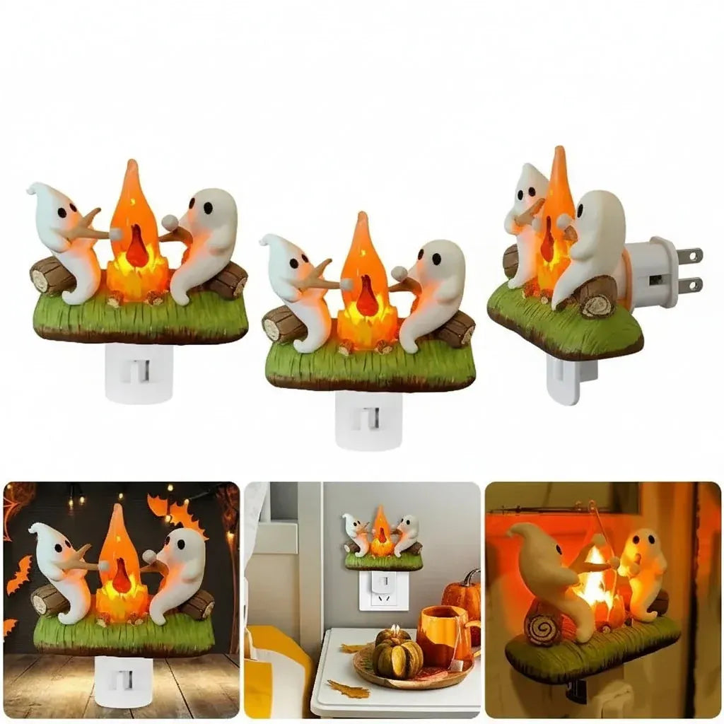 Plug-In LED Ghost Night Light Halloween Room Decoration
