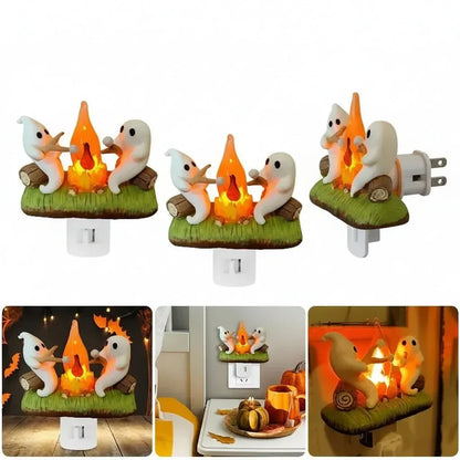 Plug-In LED Ghost Night Light Halloween Room Decoration