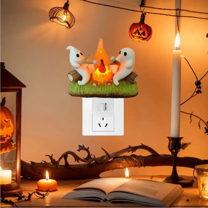 Plug-In LED Ghost Night Light Halloween Room Decoration