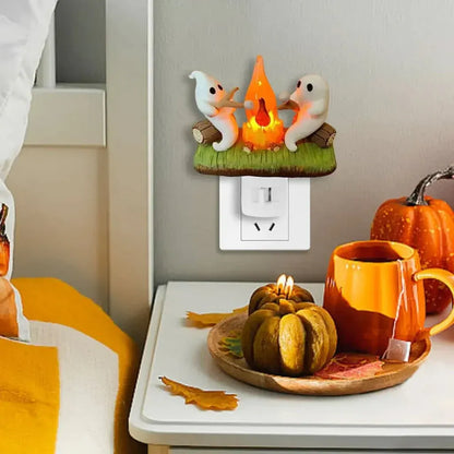 Plug-In LED Ghost Night Light Halloween Room Decoration