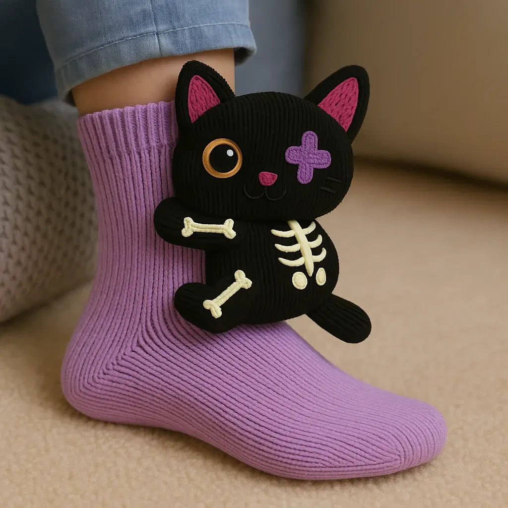 Plush Animal Slipper-Style Winter Socks Footwear