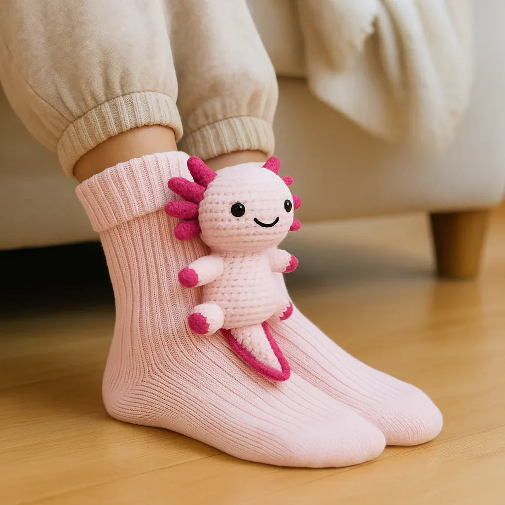 Plush Animal Slipper-Style Winter Socks Footwear
