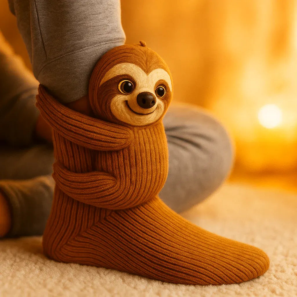Plush Animal Slipper-Style Winter Socks Footwear