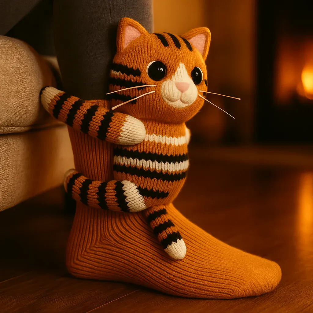 Plush Animal Slipper-Style Winter Socks Footwear