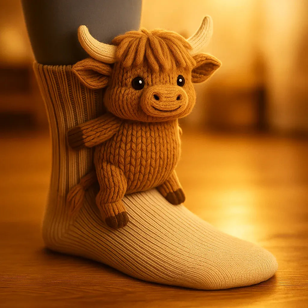 Plush Animal Slipper-Style Winter Socks Footwear
