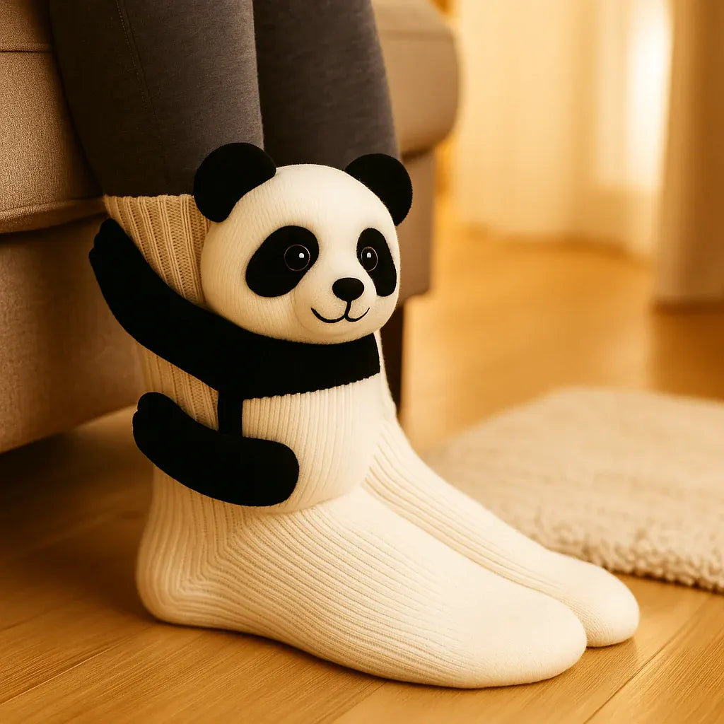 Plush Animal Slipper-Style Winter Socks Footwear