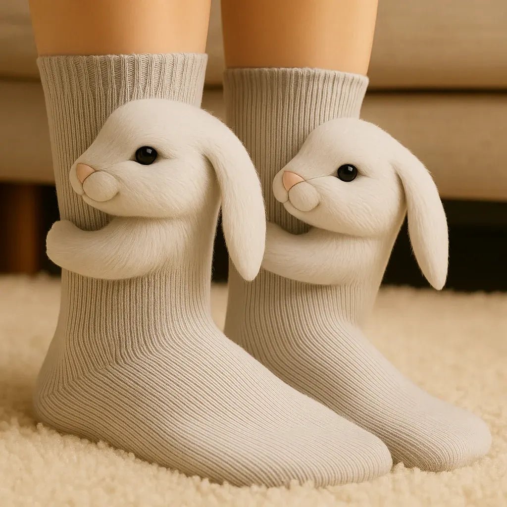 Plush Animal Slipper-Style Winter Socks Footwear