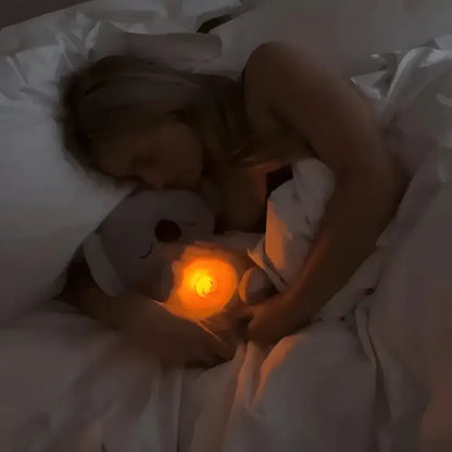 Plush Bear Nightlight with Breathing Motion for Baby Sleep