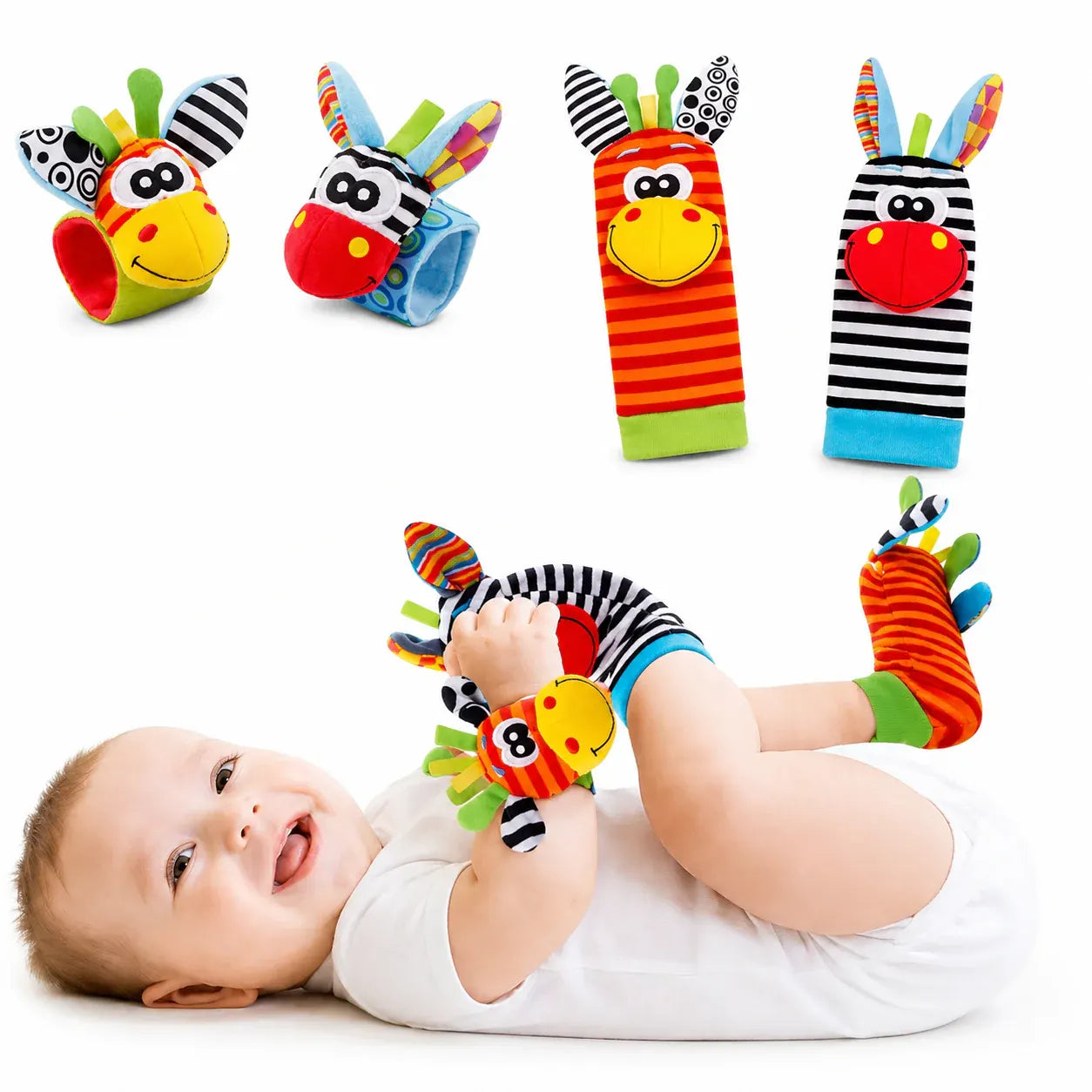 Plush Sensory Socks with Wristbands for Baby