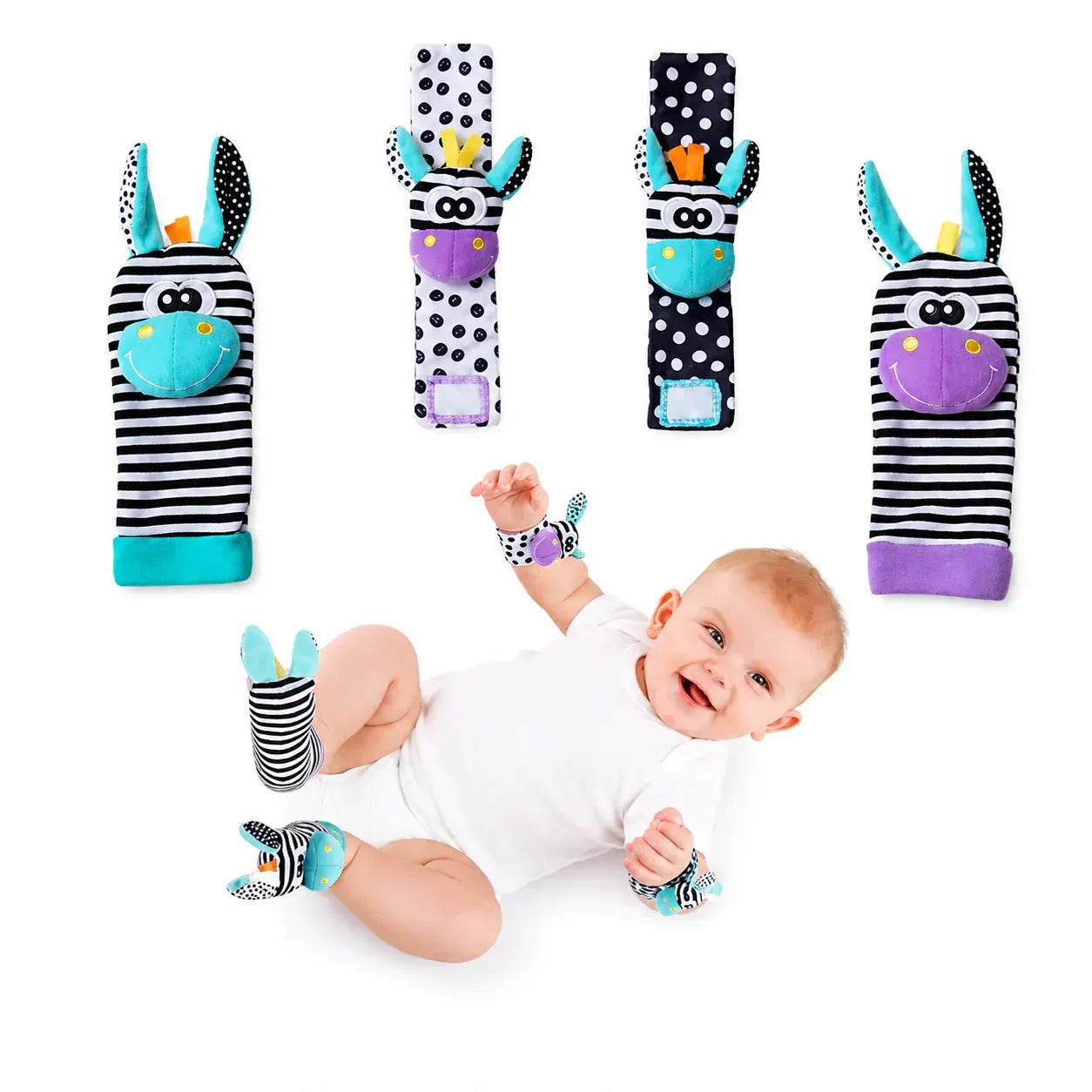 Plush Sensory Socks with Wristbands for Baby