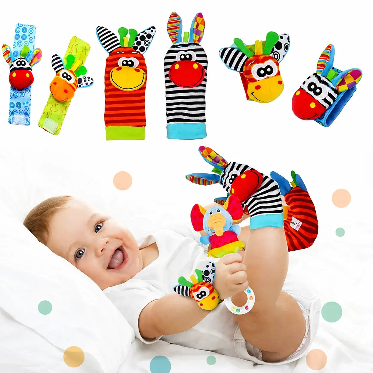 Plush Sensory Socks with Wristbands for Baby