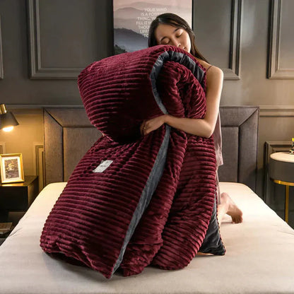 Plush-Style Winter Bedspread Duvet Cover Set