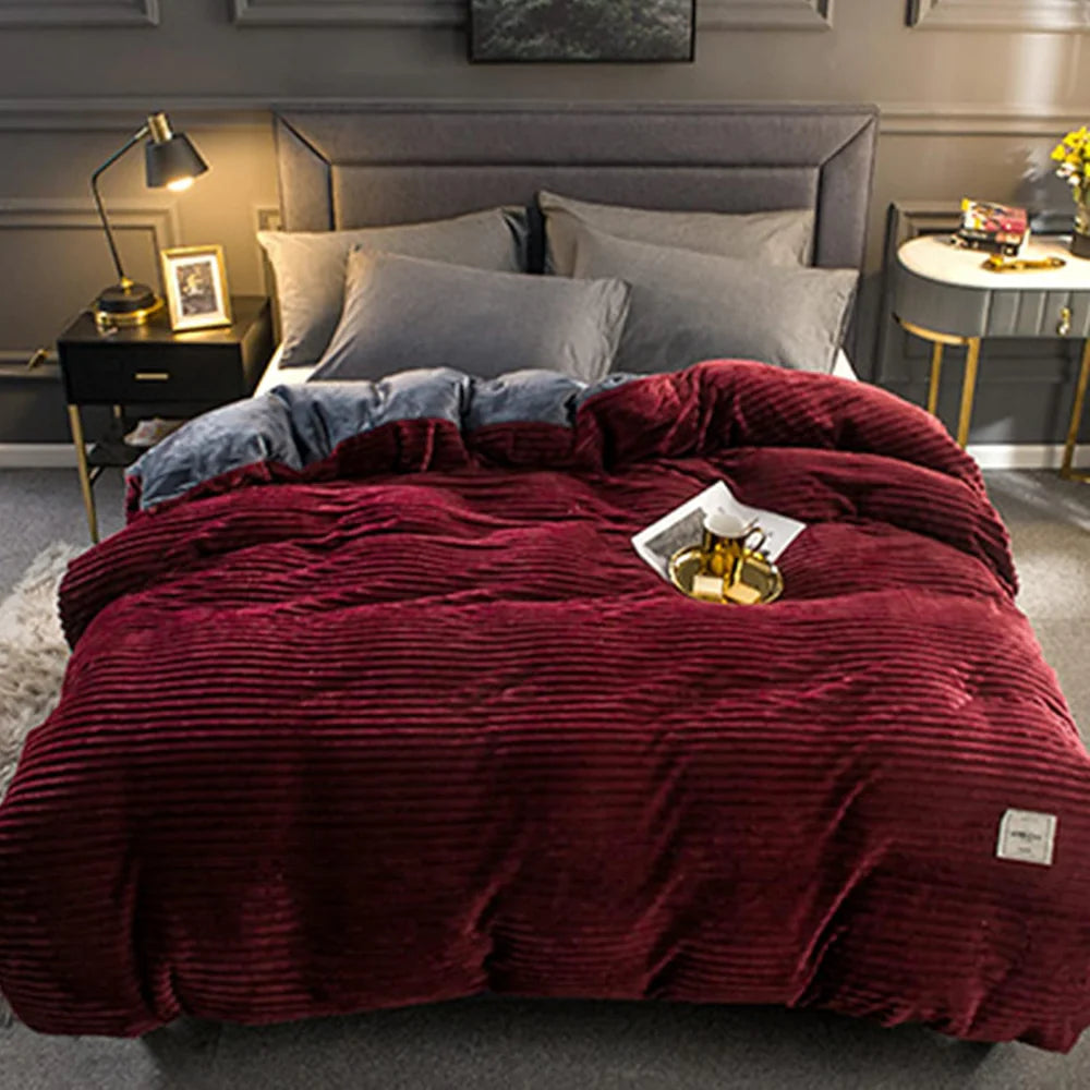 Plush-Style Winter Bedspread Duvet Cover Set