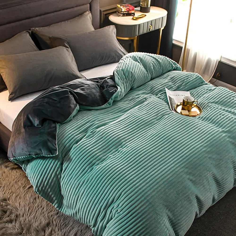 Plush-Style Winter Bedspread Duvet Cover Set