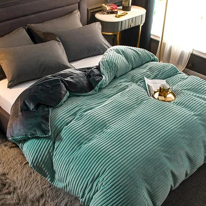 Plush-Style Winter Bedspread Duvet Cover Set