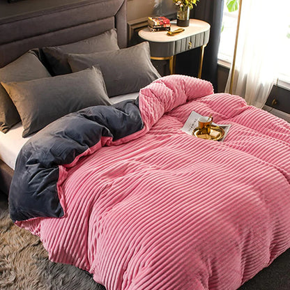 Plush-Style Winter Bedspread Duvet Cover Set