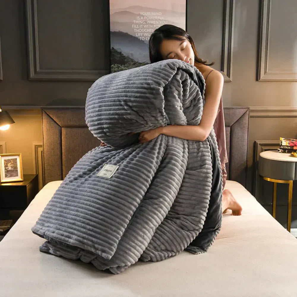 Plush-Style Winter Bedspread Duvet Cover Set