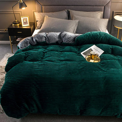 Plush-Style Winter Bedspread Duvet Cover Set