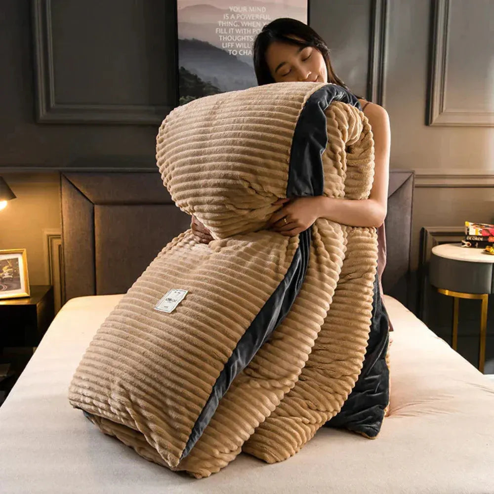 Plush-Style Winter Bedspread Duvet Cover Set