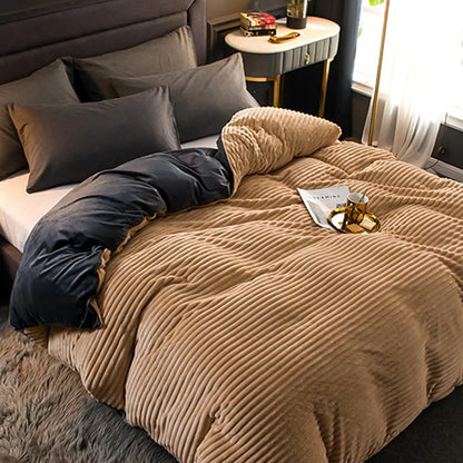 Plush-Style Winter Bedspread Duvet Cover Set