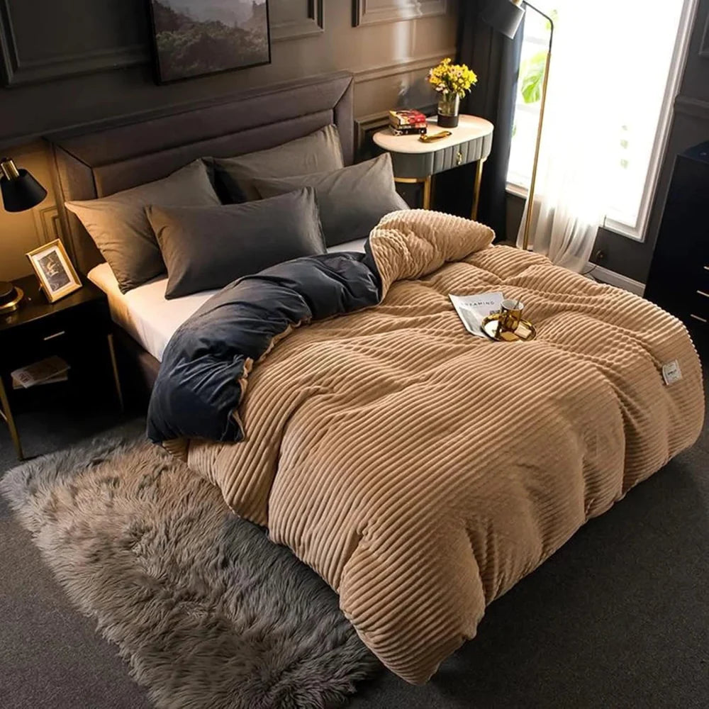 Plush-Style Winter Bedspread Duvet Cover Set