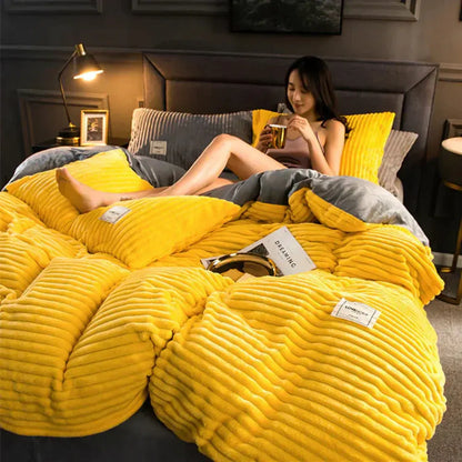 Plush-Style Winter Bedspread Duvet Cover Set
