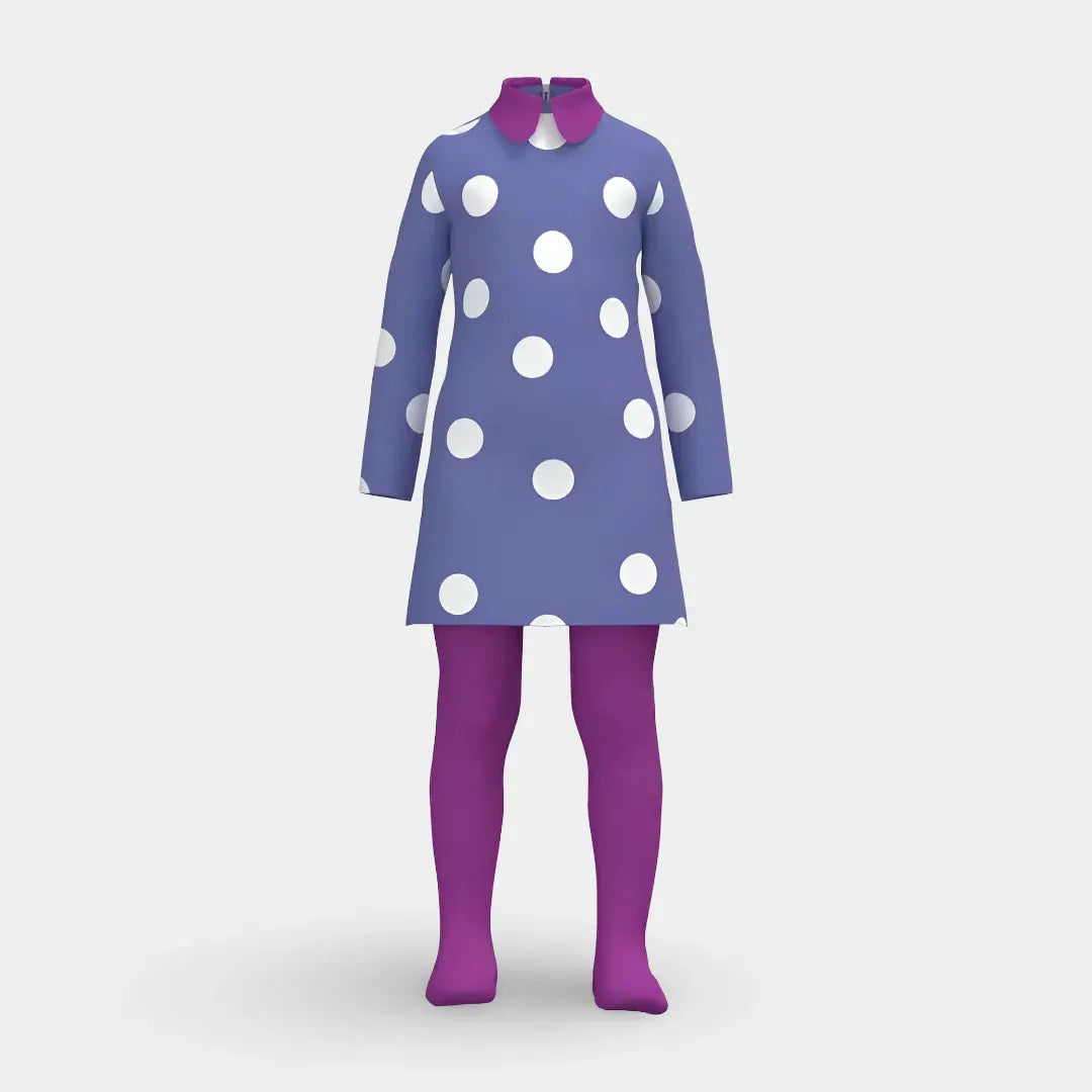 Polka Dot Cosplay Dress with Wig - Halloween Costume Outfit