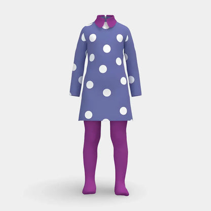 Polka Dot Cosplay Dress with Wig - Halloween Costume Outfit